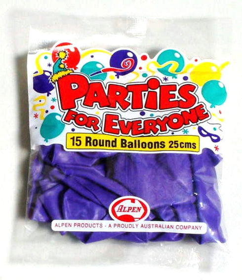 AussieSuperStore Party Essentials Balloons Alpen 25cm Purple Balloons Alpen 25cm Purple | Party Balloons & Decorations Supplies 9310720234571 203457